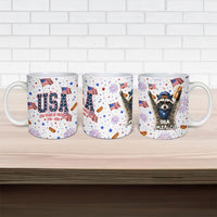 USA America Raccoon Hot Dog 250 Years Ceramic Mug 4th of July 1776-2026 Patriotic Fireworks