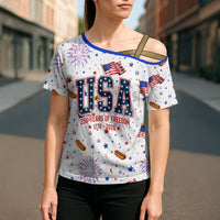 USA America Raccoon Hot Dog 250 Years Cross Shoulder Shirt 4th of July 1776-2026 Patriotic Fireworks