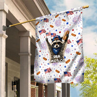 USA America Raccoon Hot Dog 250 Years Garden Flag 4th of July 1776-2026 Patriotic Fireworks