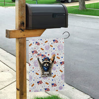 USA America Raccoon Hot Dog 250 Years Garden Flag 4th of July 1776-2026 Patriotic Fireworks
