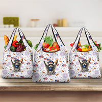 USA America Raccoon Hot Dog 250 Years Grocery Bag 4th of July 1776-2026 Patriotic Fireworks