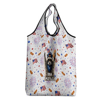 USA America Raccoon Hot Dog 250 Years Grocery Bag 4th of July 1776-2026 Patriotic Fireworks