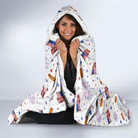 USA America Raccoon Hot Dog 250 Years Hooded Blanket 4th of July 1776-2026 Patriotic Fireworks