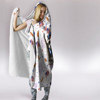 USA America Raccoon Hot Dog 250 Years Hooded Blanket 4th of July 1776-2026 Patriotic Fireworks
