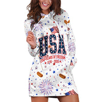 USA America Raccoon Hot Dog 250 Years Hoodie Dress 4th of July 1776-2026 Patriotic Fireworks