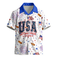 USA America Raccoon Hot Dog 250 Years Kid Hawaiian Shirt 4th of July 1776-2026 Patriotic Fireworks