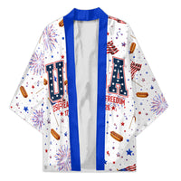 USA America Raccoon Hot Dog 250 Years Kimono 4th of July 1776-2026 Patriotic Fireworks