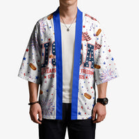 USA America Raccoon Hot Dog 250 Years Kimono 4th of July 1776-2026 Patriotic Fireworks