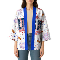 USA America Raccoon Hot Dog 250 Years Kimono 4th of July 1776-2026 Patriotic Fireworks