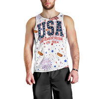USA America Raccoon Hot Dog 250 Years Men Tank Top 4th of July 1776-2026 Patriotic Fireworks