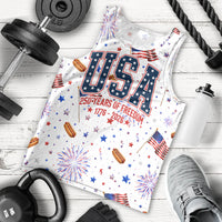 USA America Raccoon Hot Dog 250 Years Men Tank Top 4th of July 1776-2026 Patriotic Fireworks