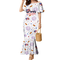USA America Raccoon Hot Dog 250 Years Mermaid Dress 4th of July 1776-2026 Patriotic Fireworks