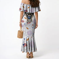 USA America Raccoon Hot Dog 250 Years Mermaid Dress 4th of July 1776-2026 Patriotic Fireworks