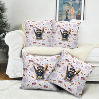 USA America Raccoon Hot Dog 250 Years Pillow Cover 4th of July 1776-2026 Patriotic Fireworks