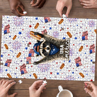 USA America Raccoon Hot Dog 250 Years Puzzle 4th of July 1776-2026 Patriotic Fireworks