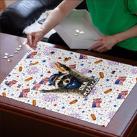 USA America Raccoon Hot Dog 250 Years Puzzle 4th of July 1776-2026 Patriotic Fireworks