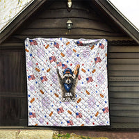 USA America Raccoon Hot Dog 250 Years Quilt 4th of July 1776-2026 Patriotic Fireworks