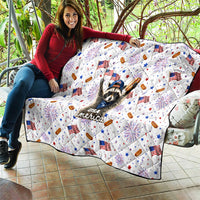 USA America Raccoon Hot Dog 250 Years Quilt 4th of July 1776-2026 Patriotic Fireworks