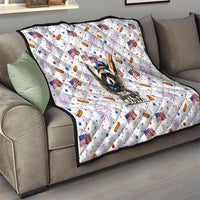 USA America Raccoon Hot Dog 250 Years Quilt 4th of July 1776-2026 Patriotic Fireworks