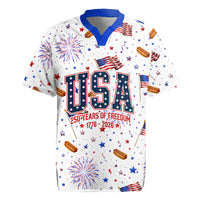 USA America Raccoon Hot Dog 250 Years Rugby Jersey 4th of July 1776-2026 Patriotic Fireworks