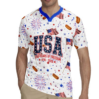 USA America Raccoon Hot Dog 250 Years Rugby Jersey 4th of July 1776-2026 Patriotic Fireworks