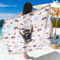 USA America Raccoon Hot Dog 250 Years Sarong 4th of July 1776-2026 Patriotic Fireworks