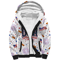 USA America Raccoon Hot Dog 250 Years Sherpa Hoodie 4th of July 1776-2026 Patriotic Fireworks
