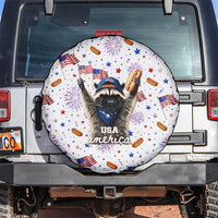 USA America Raccoon Hot Dog 250 Years Spare Tire Cover 4th of July 1776-2026 Patriotic Fireworks