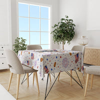 USA America Raccoon Hot Dog 250 Years Tablecloth 4th of July 1776-2026 Patriotic Fireworks