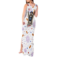 USA America Raccoon Hot Dog 250 Years Tank Maxi Dress 4th of July 1776-2026 Patriotic Fireworks