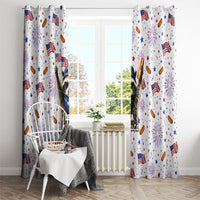 USA America Raccoon Hot Dog 250 Years Window Curtain 4th of July 1776-2026 Patriotic Fireworks