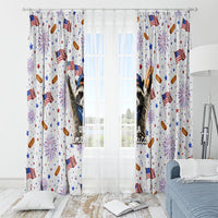 USA America Raccoon Hot Dog 250 Years Window Curtain 4th of July 1776-2026 Patriotic Fireworks