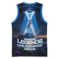 Scotland Kelpies And Unicorn UFO Basketball Jersey Sci-Fi Alien Abduction And Magic Legends