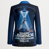 Scotland Kelpies And Unicorn UFO Blazer Sci-Fi Alien Abduction And Magic Legends