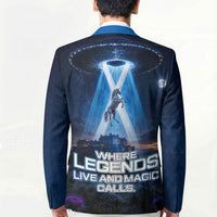 Scotland Kelpies And Unicorn UFO Blazer Sci-Fi Alien Abduction And Magic Legends