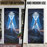 Scotland Kelpies And Unicorn UFO Door Cover Sci-Fi Alien Abduction And Magic Legends