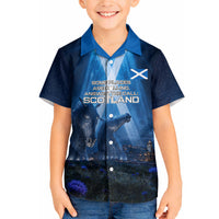Scotland Kelpies And Unicorn UFO Hawaiian Shirt Sci-Fi Alien Abduction And Magic Legends