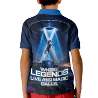 Scotland Kelpies And Unicorn UFO Kid Polo Shirt Sci-Fi Alien Abduction And Magic Legends