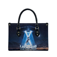 Scotland Kelpies And Unicorn UFO Leather Bag Sci-Fi Alien Abduction And Magic Legends