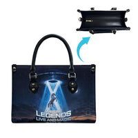 Scotland Kelpies And Unicorn UFO Leather Bag Sci-Fi Alien Abduction And Magic Legends