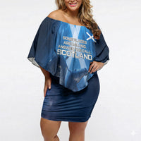 Scotland Kelpies And Unicorn UFO Off Shoulder Short Dress Sci-Fi Alien Abduction And Magic Legends