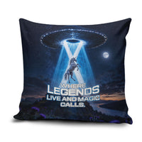 Scotland Kelpies And Unicorn UFO Pillow Cover Sci-Fi Alien Abduction And Magic Legends