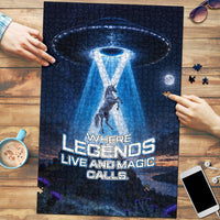 Scotland Kelpies And Unicorn UFO Puzzle Sci-Fi Alien Abduction And Magic Legends