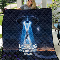 Scotland Kelpies And Unicorn UFO Quilt Sci-Fi Alien Abduction And Magic Legends