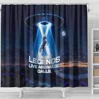 Scotland Kelpies And Unicorn UFO Shower Curtain Sci-Fi Alien Abduction And Magic Legends