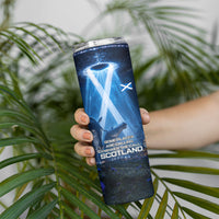 Scotland Kelpies And Unicorn UFO Skinny Tumbler Sci-Fi Alien Abduction And Magic Legends