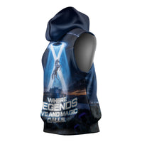 Scotland Kelpies And Unicorn UFO Sleeveless Hoodie Sci-Fi Alien Abduction And Magic Legends