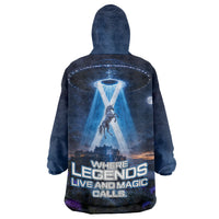 Scotland Kelpies And Unicorn UFO Wearable Blanket Hoodie Sci-Fi Alien Abduction And Magic Legends