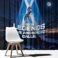 Scotland Kelpies And Unicorn UFO Window Curtain Sci-Fi Alien Abduction And Magic Legends
