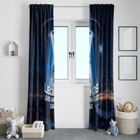 Scotland Kelpies And Unicorn UFO Window Curtain Sci-Fi Alien Abduction And Magic Legends